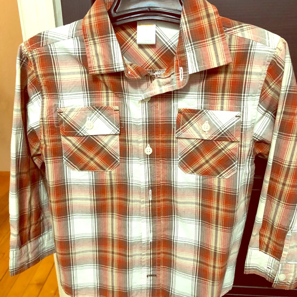 Boys button down plaid shirt